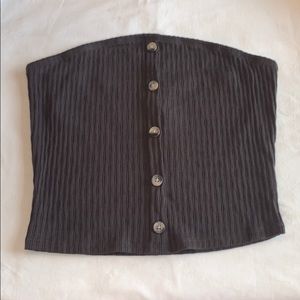 American Eagle Black Ribbed Tube Top